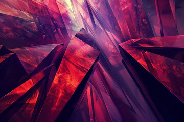 Poster - A colorful abstract image with red and purple shapes