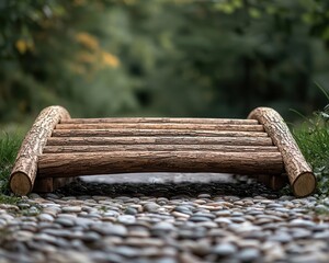 Bridge built from recycled materials, showcasing sustainability and resourcefulness, recycled material bridge, green engineering