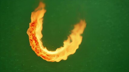 Poster - ring of fire is burning brightly against a green screen background, creating a dramatic and eye catc