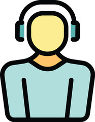 Poster - Simple vector of a call center operator wearing a headset