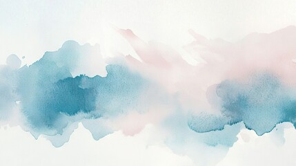 Wall Mural - a painting of pastels on a white canvas with a light blue sky in the backdrop