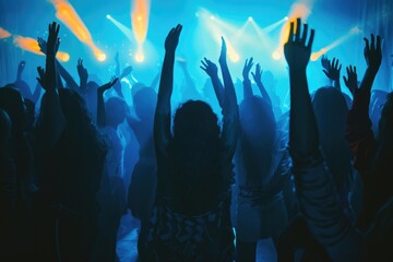 Poster - A group of people standing on stage, possibly waiting for instructions or preparing to perform
