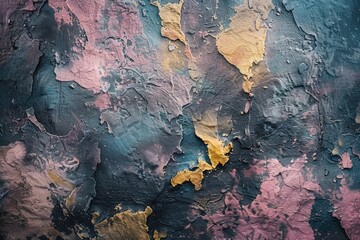 Aufkleber - A close-up shot of a wall with peeling paint, great for interior design or renovation projects