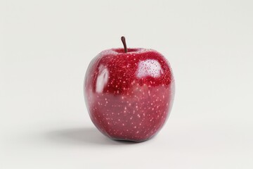 Poster - Close-up shot of a bright red apple on a white surface