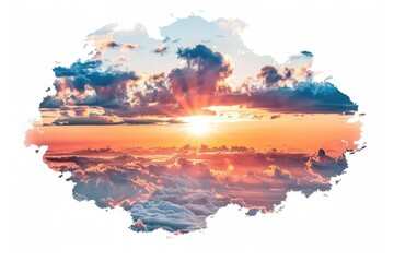 Poster - Beautifully captured sunset scene with clouds and vibrant colors