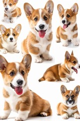 Poster - A collection of adorable corgi puppies