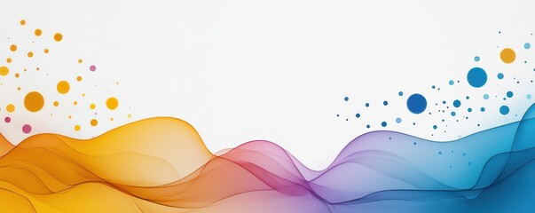 Poster - Vibrant abstract art background featuring colorful waves and dotted patterns in orange, purple, and blue tones