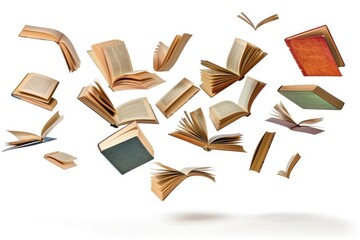 Poster - Books in mid-air, a whimsical scene