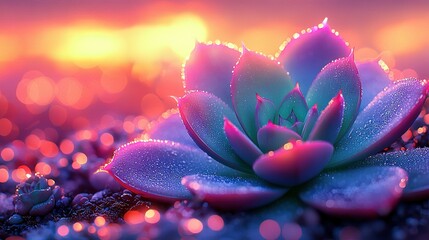 Poster -   Close-up of a flower with water droplets on petals and a blurred background of water