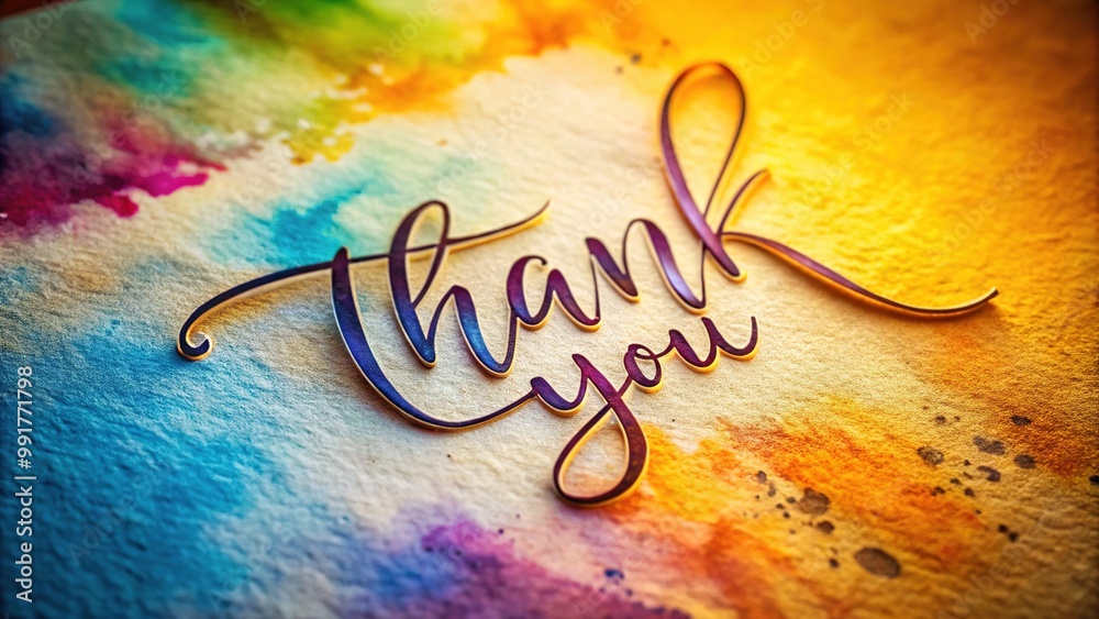 Elegant cursive thank you note on textured background for expressing ...