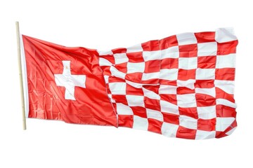 Aufkleber - A red and white flag waving in the wind