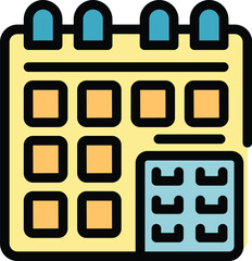 Poster - Colorful icon of a calendar showing the month view with a notes section for staying organized