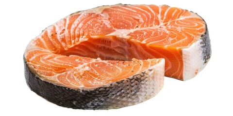 Poster - Fresh salmon with a bite taken out of it, perfect for food or cooking illustration