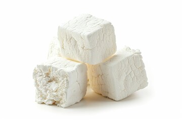 Wall Mural - A creative display of marshmallows stacked on top of each other, perfect for food photography or illustration