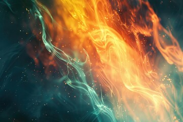Poster - Close-up of flames and smoke on a dark surface