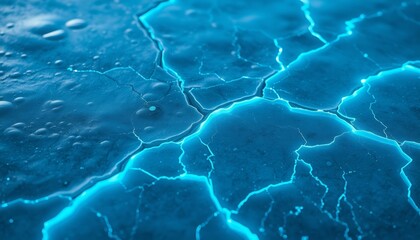 Wall Mural - Electric Blue and Chilly Features on Fractured Ice, Abstract Design