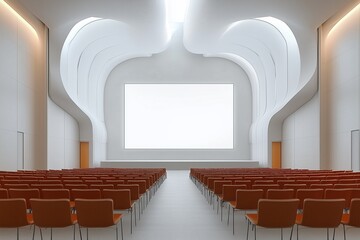 Canvas Print - The auditorium with a blank white screen