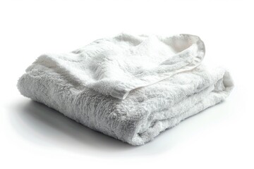 Poster - A pile of clean white towels on a white surface, perfect for bathroom or spa settings