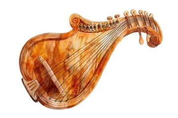 Poster - A watercolor painting of a musical instrument on a white background, ideal for use in music-themed designs and illustrations