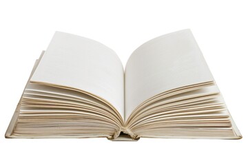 Aufkleber - An open book lying on a clean white surface