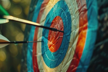 Poster - Close-up of a target with an arrow pointing at it