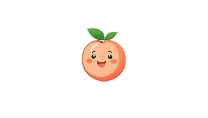 Wall Mural - happy cartoon peach white background