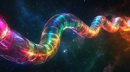 Canvas Print -   a worm-like object in a star-filled space