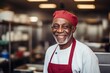 © CojanAI - Smiling portrait of a senior male chef in professional kitchen
