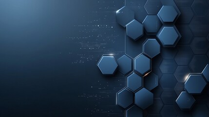 Abstract digital technology background with hexagonal shapes and futuristic grid pattern, ideal for presentations and tech-related content.
