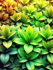 Wall Mural - Lush green leaves form a dense and vibrant natural pattern.