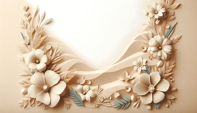illustration with flowers made of sand with generative AI technology