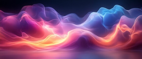 Wall Mural - Abstract colorful glowing smoke waves.