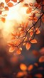 © Landscape Planet - Berries and Autumn Leaves at Sunset with Warm Golden Light