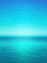 Wall Mural - Turquoise gradient merging into a tranquil ocean horizon.