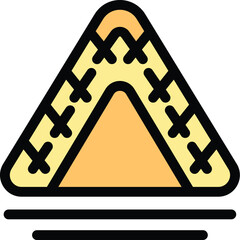 Poster - Tourist tent standing on ground icon, thin line style, vector illustration