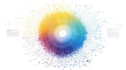 Sticker - Circular Data Visualization of Color Spectrum with Connected Data Points