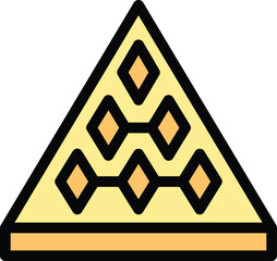 Poster - Stylized blockchain technology pyramid icon representing a decentralized network