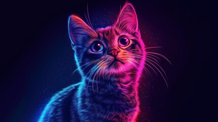 Canvas Print - Neon Kitten