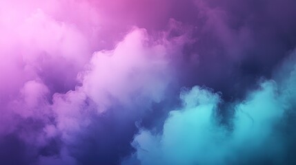 Wall Mural - An abstract colored clouds texture, color gradients poster design, 3D illustration in purple blue and white