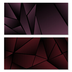 Wall Mural - Abstract polygonal pattern. Set of two dark gradient polygonal backgrounds. Background design, cover, postcard, banner, wallpaper