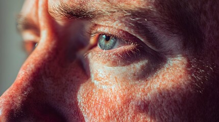 Close-Up Photo of Man's Eye with Rosacea.