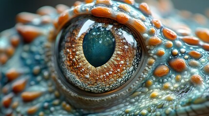 Sticker - Close Up of a Frog's Eye: Nature's Beauty in Macro Photography