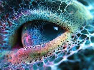 Wall Mural - abstract cellular structure: a microscopic view of life