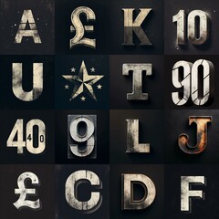 Grunge Concrete Lettering Typeface. AI generated illustration