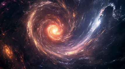 Wall Mural - complex image of a spiral galaxy, illustrating the order and symmetry found in the universe