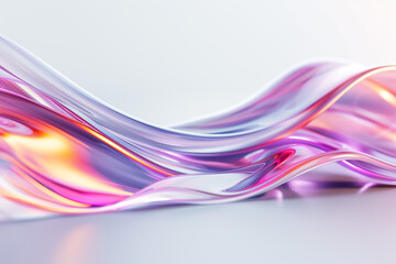 Poster - A dynamic design of soft, flowing waves in vibrant hues of purple, pink, and orange creates an inviting and tranquil background, perfect for enhancing digital or physical spaces