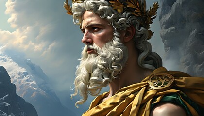 Canvas Print - Dionysus and the Olympian Deities: Exploring Ancient Myths of Greek Rulers and Supreme Powers of Mount Olympus