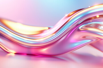 Poster - This captivating depiction showcases a vibrant swirl of pink and gold tones, blending gracefully to form an abstract background