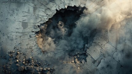 Aufkleber - A fire hydrant releasing thick smoke into the air, useful for conceptual illustrations or designs
