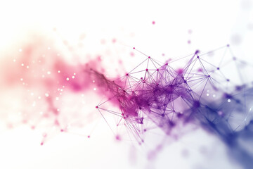 Poster - A vibrant abstract design with interconnected lines and nodes in pink and purple hues, forming a modern background perfect for digital use and creative projects